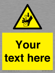 Custom warning hand crushing between press brake tool